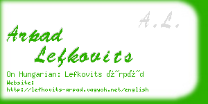 arpad lefkovits business card
